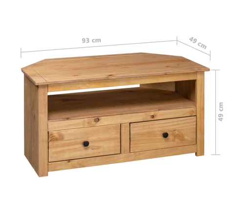 Mueble esquinero de TV madera de pino estilo Panamá 93x49x49 cm