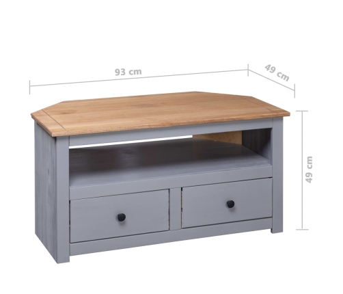 vidaXL Mueble esquinero TV madera pino estilo Panamá gris 93x49x49 cm