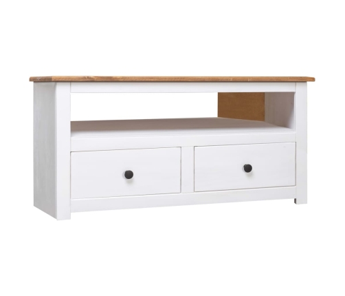 Mueble esquinero TV madera pino estilo Panamá blanco 93x49x49cm