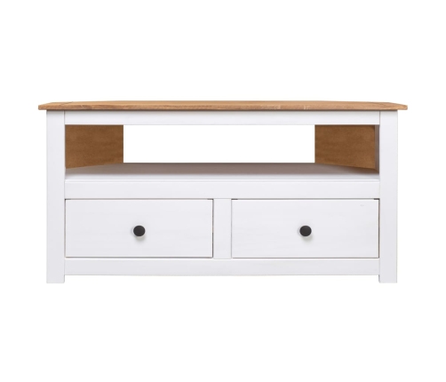 Mueble esquinero TV madera pino estilo Panamá blanco 93x49x49cm