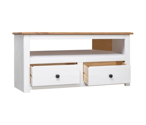 Mueble esquinero TV madera pino estilo Panamá blanco 93x49x49cm