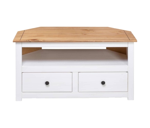 Mueble esquinero TV madera pino estilo Panamá blanco 93x49x49cm