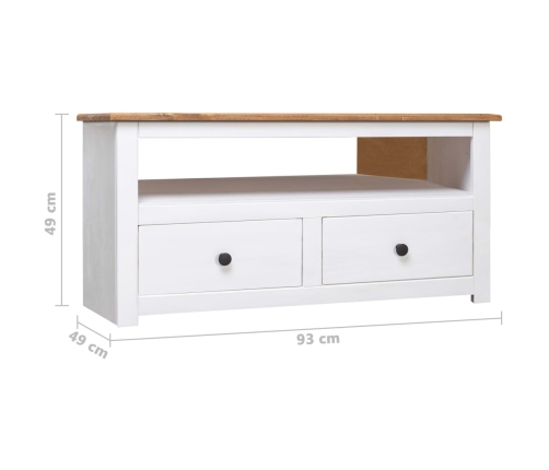 Mueble esquinero TV madera pino estilo Panamá blanco 93x49x49cm