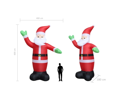 Papá Noel inflable con luces LED IP20 600 cm XXL