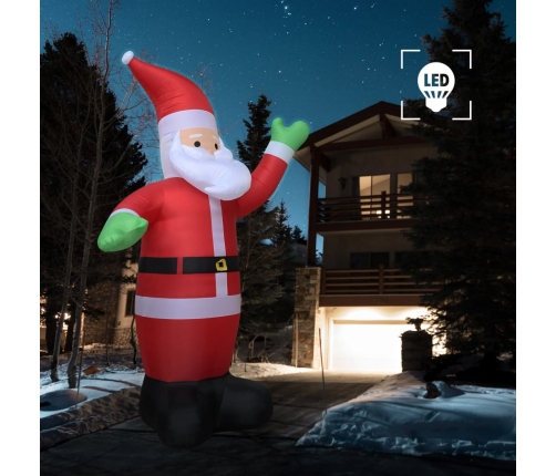 Papá Noel inflable con luces LED IP20 600 cm XXL