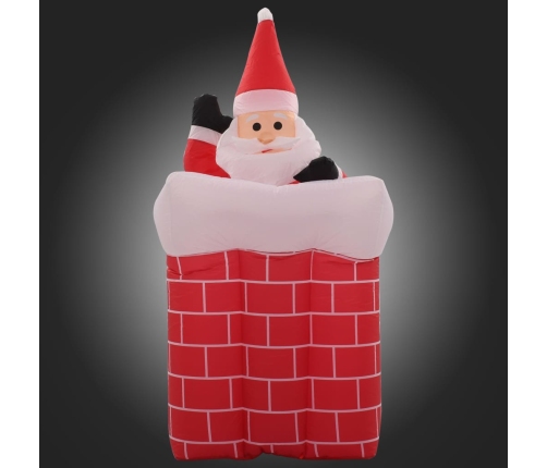 Papá Noel y chimenea inflables con movimiento y LED IP44 180cm