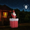 Papá Noel y chimenea inflables con movimiento y LED IP44 180cm