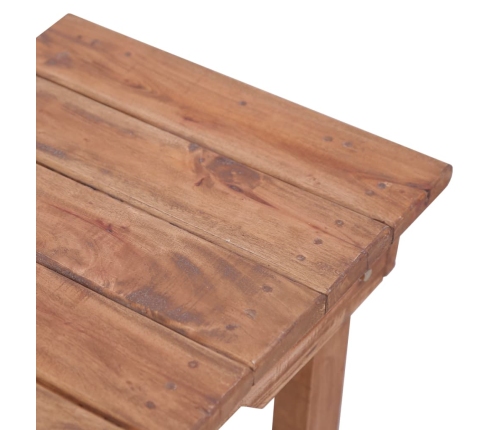 Mesa auxiliar de madera maciza de caoba marrón 70x35x60 cm