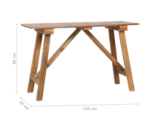 Mesa consola de madera reciclada mixta 130x40x80 cm