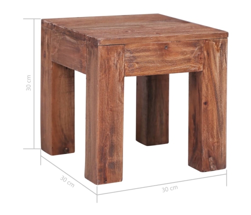 Mesa de centro de madera maciza reciclada 30x30x30 cm