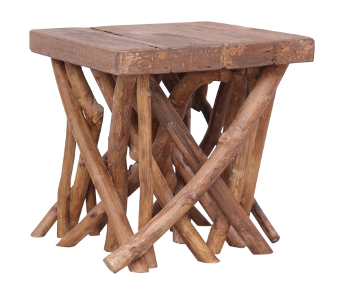 Mesa de centro de troncos madera maciza 40x40x40 cm