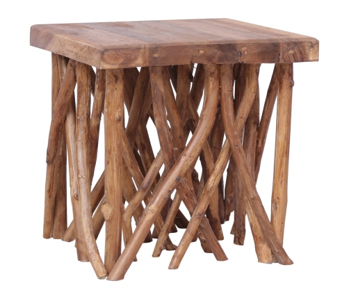 Mesa de centro de troncos madera maciza 40x40x40 cm