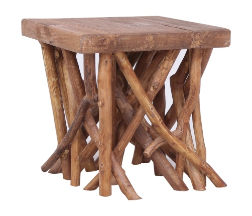 Mesa de centro de troncos madera maciza 40x40x40 cm