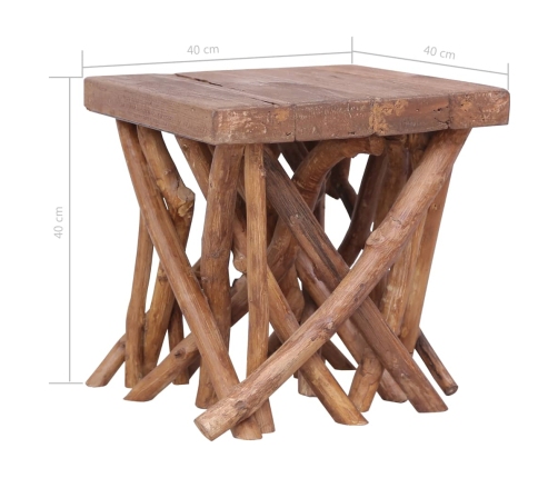 Mesa de centro de troncos madera maciza 40x40x40 cm