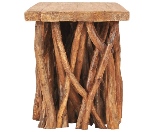 Mesa de centro madera maciza reciclada y teca 100x40x47,5 cm