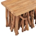 Mesa de centro madera maciza reciclada y teca 100x40x47,5 cm