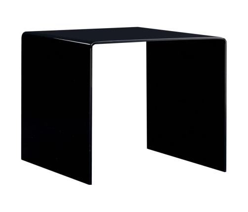 Mesa de centro de vidrio templado negro 50x50x45 cm