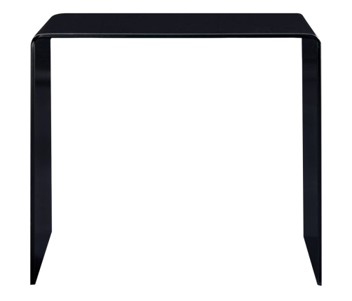 Mesa de centro de vidrio templado negro 50x50x45 cm