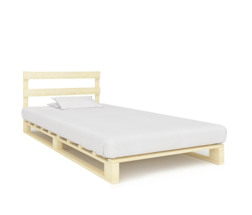 Estructura cama palets sin colchón madera maciza pino 90x200 cm