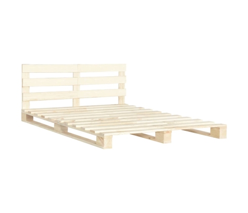 vidaXL Estructura cama palets y cabecero madera maciza pino 140x200 cm