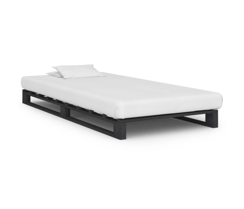 vidaXL Estructura de cama de palets madera maciza pino gris 100x200 cm