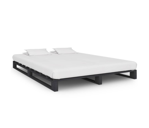 vidaXL Estructura de cama de palets madera maciza pino gris 120x200 cm