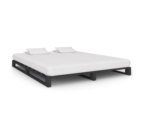 vidaXL Estructura de cama de palets madera maciza pino gris 200x200 cm