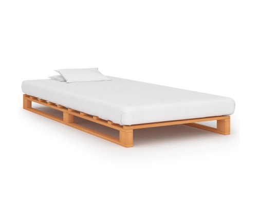 vidaXL Estructura de cama de palés madera maciza pino marrón 100x200cm