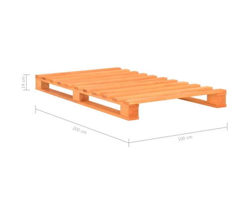 vidaXL Estructura de cama de palés madera maciza pino marrón 100x200cm