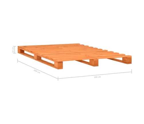 vidaXL Estructura cama de palets madera maciza pino marrón 140x200 cm