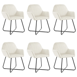 Sillas de comedor 6 unidades de terciopelo crema