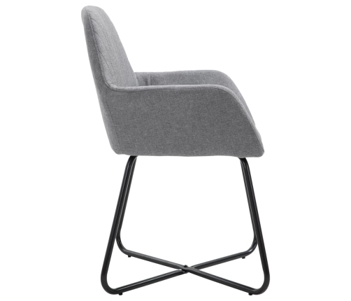 Sillas de comedor 4 unidades tela gris claro