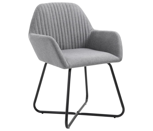 Sillas de comedor 6 unidades de tela gris claro
