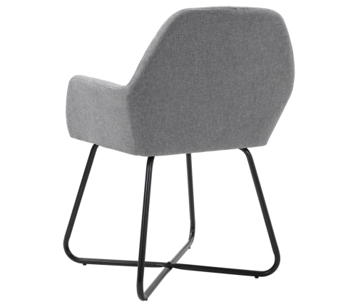 Sillas de comedor 6 unidades de tela gris claro