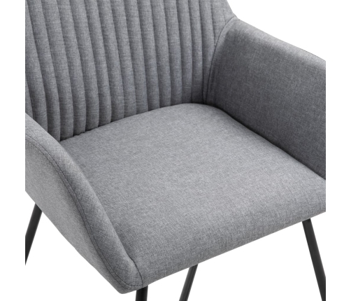 Sillas de comedor 6 unidades de tela gris claro
