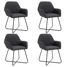Sillas de comedor 4 unidades tela negras