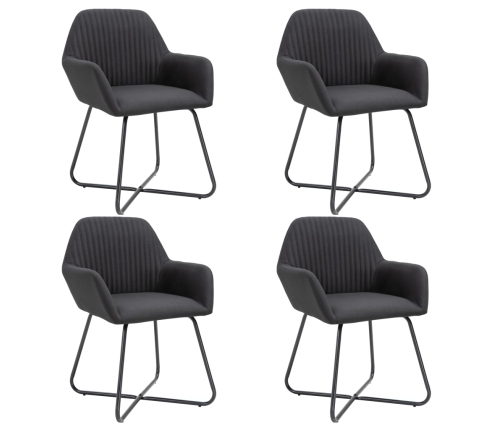 Sillas de comedor 4 unidades tela negras