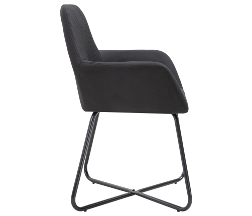 Sillas de comedor 4 unidades tela negras