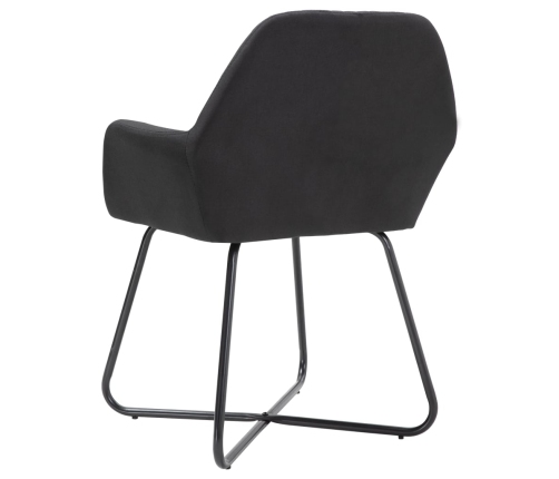 Sillas de comedor 4 unidades tela negras