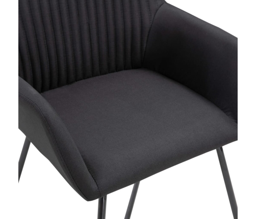 Sillas de comedor 4 unidades tela negras