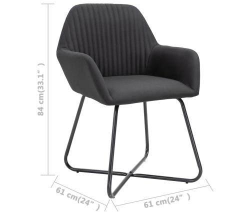 Sillas de comedor 4 unidades tela negras