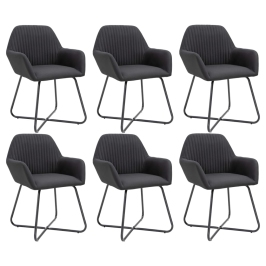 Sillas de comedor giratorias 6 unidades tela negras