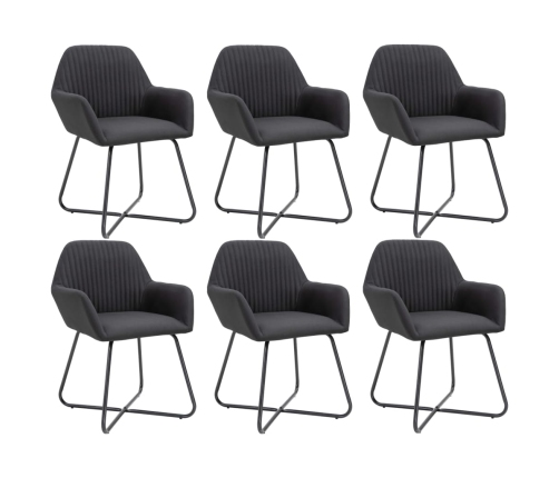 Sillas de comedor giratorias 6 unidades tela negras