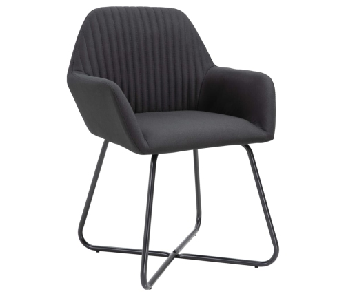 Sillas de comedor giratorias 6 unidades tela negras