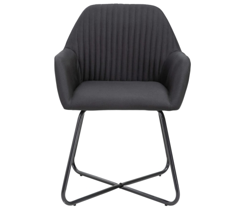 Sillas de comedor giratorias 6 unidades tela negras