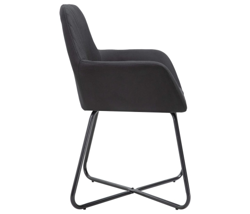 Sillas de comedor giratorias 6 unidades tela negras
