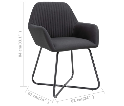 Sillas de comedor giratorias 6 unidades tela negras