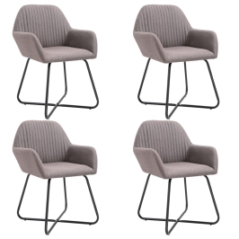 Sillas de comedor 4 unidades tela taupe