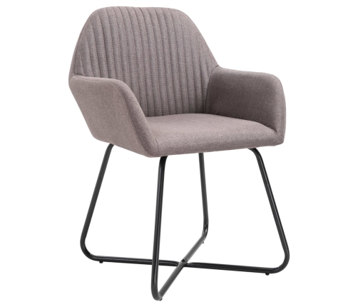 Sillas de comedor 4 unidades tela taupe