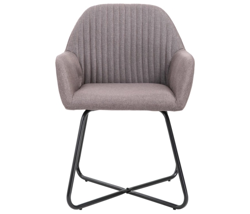 Sillas de comedor 4 unidades tela taupe
